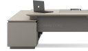 'Lucira' Desk With SIanted Leg In White Oak & Seagull Gray