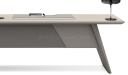 'Lucira' Desk With SIanted Leg In White Oak & Seagull Gray