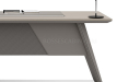 'Lucira' 6.5 Ft. Desk With Slanted Leg In White Oak & Seagull Gray