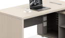 'Lucira' 5 Feet Office Desk In White Oak & Seagull Gray Finish