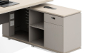 'Lucira' 5 Feet Office Desk In White Oak & Seagull Gray Finish