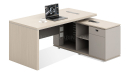 'Lucira' 5 Feet Office Desk In White Oak & Seagull Gray Finish