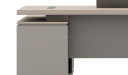 'Lucira' 5 Feet Office Desk In White Oak & Seagull Gray Finish