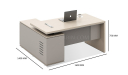 'Lucira' 5 Feet Office Desk In White Oak & Seagull Gray Finish