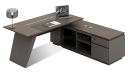 'Vistra' 6.5 Ft. Desk With Slanted Leg In Asti Walnut & Gray