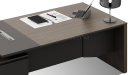 'Vistra' 8 Feet Office Desk In Asti Walnut & Advanced Gray Finish