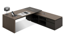 'Vistra' 8 Feet Office Desk In Asti Walnut & Advanced Gray Finish