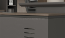 'Vistra' 8 Feet Office Desk In Asti Walnut & Advanced Gray Finish