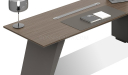 'Vistra' 8 Feet Desk With Slanted Leg In Asti Walnut & Gray