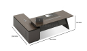 'Vistra' 8 Feet Office Desk In Asti Walnut & Advanced Gray Finish