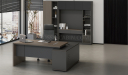 'Vistra' 6.5 Feet Office Desk In Asti Walnut & Advanced Gray Finish