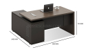 'Vistra' 5 Feet Office Desk In Asti Walnut & Advanced Gray Finish