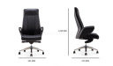 'Calm-A' High Back Office Chair In Black Leather