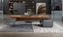 'Aulenti' 8 Feet Office Table In Open Pore Walnut Veneer