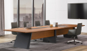 'Aulenti' 16 Feet Boardroom Table in Rich Walnut Veneer