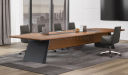 'Aulenti' 12 Feet Meeting Table In Open Pore Walnut Veneer